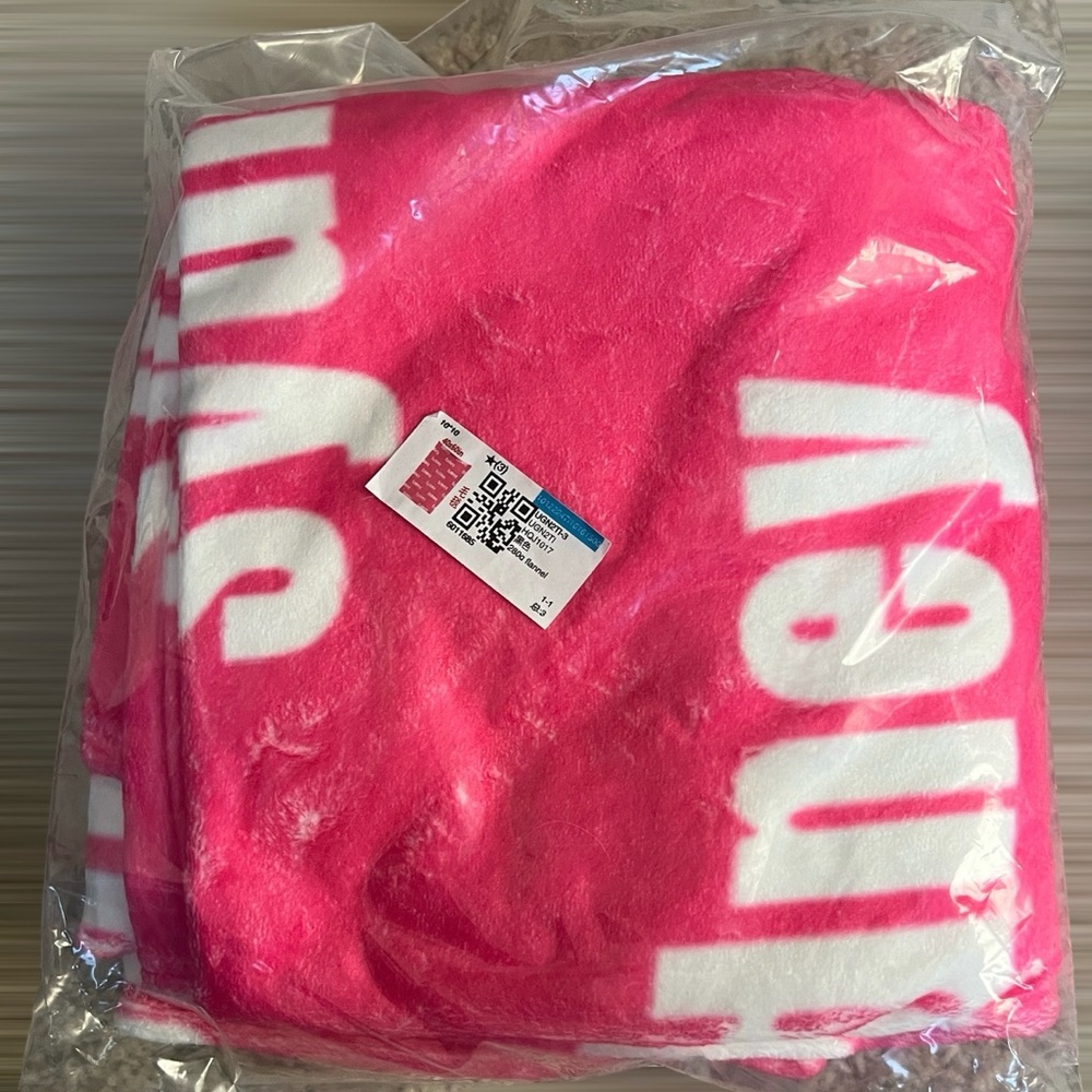 New in bag, personalized blanket with the name “Sydney”